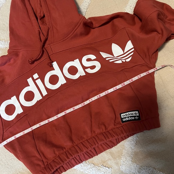 adidas Originals Red Cropped Hoodie Women's Size S - Picture 8 of 12